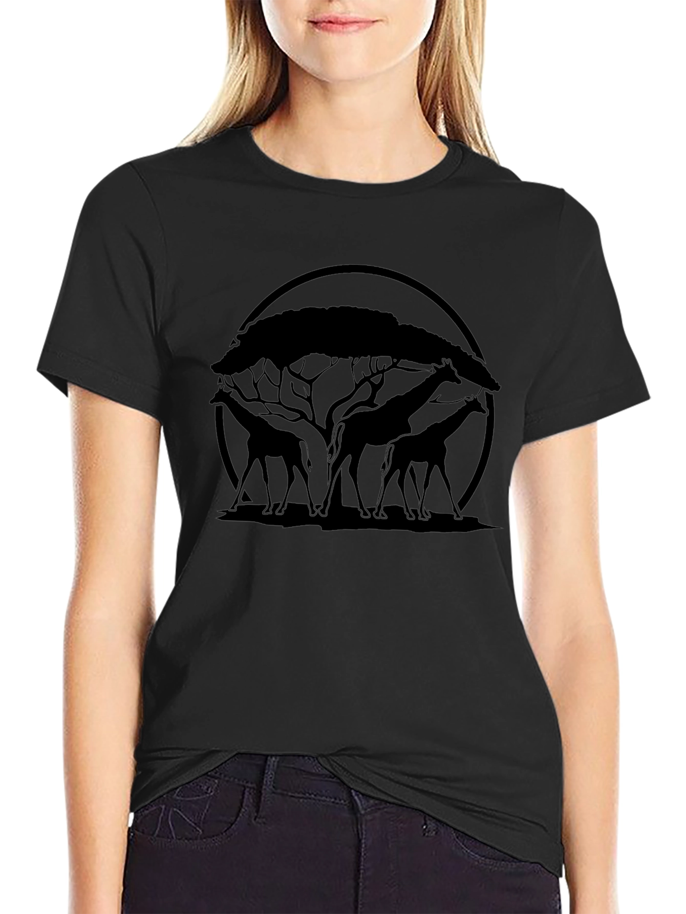 Giraffe Silhouette Graphic Tee