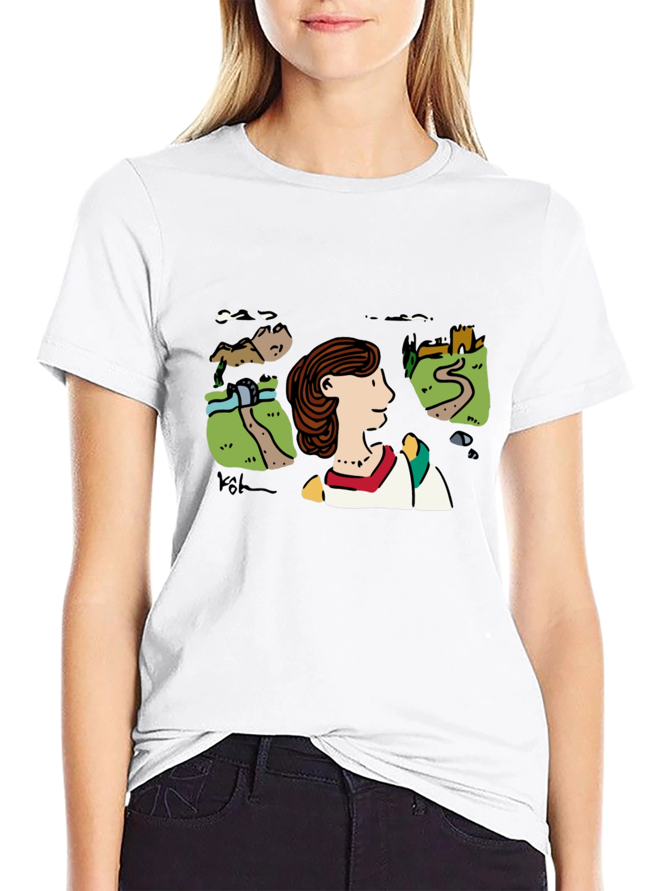 Scenic Illustration Black T-Shirt