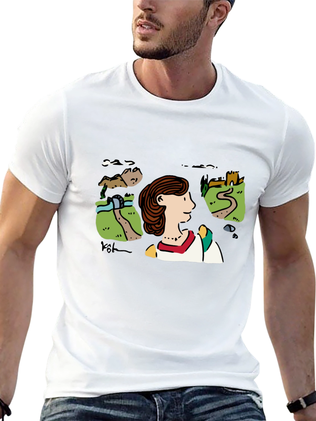 Scenic Illustration Black T-Shirt