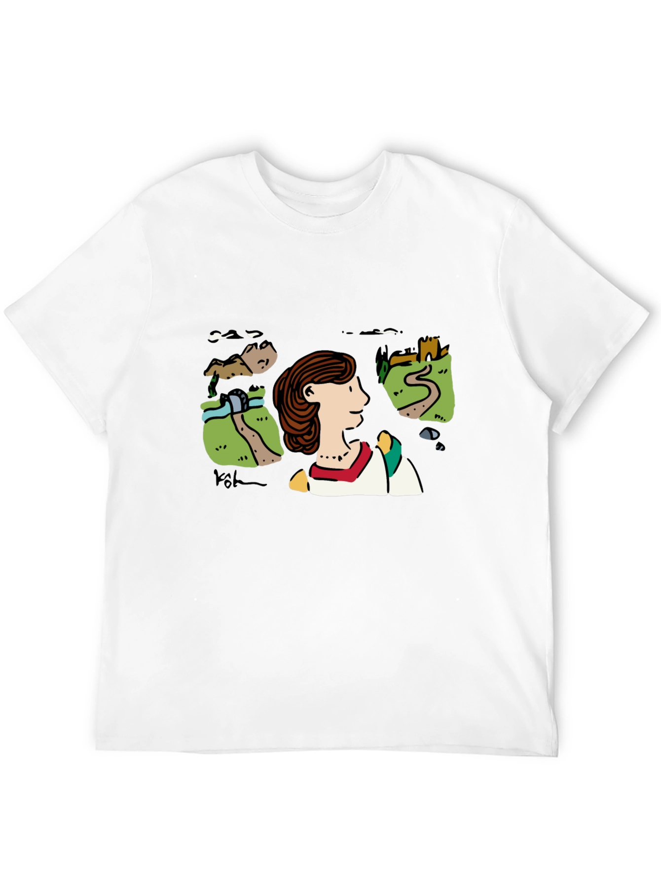 Scenic Illustration Black T-Shirt