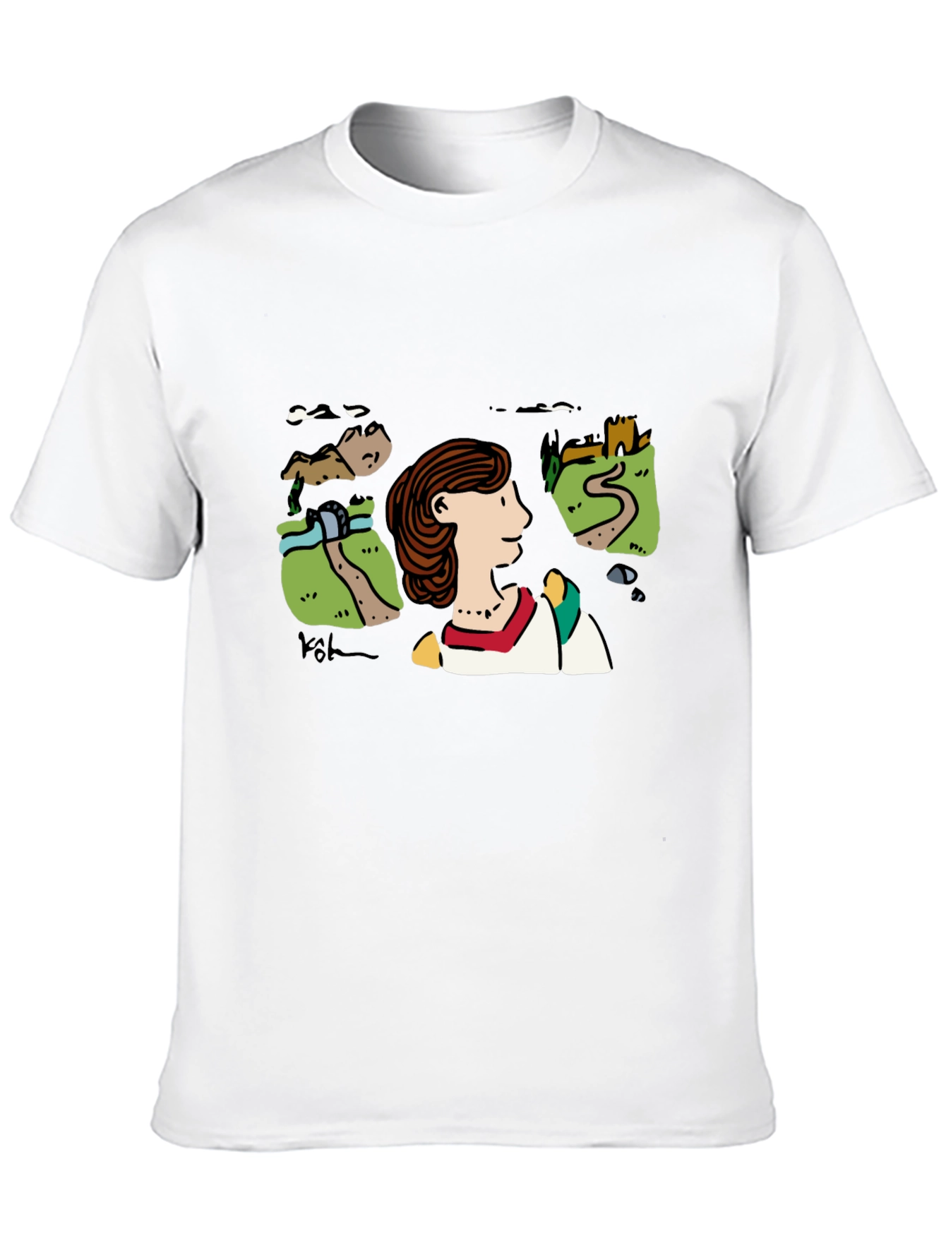 Scenic Illustration Black T-Shirt
