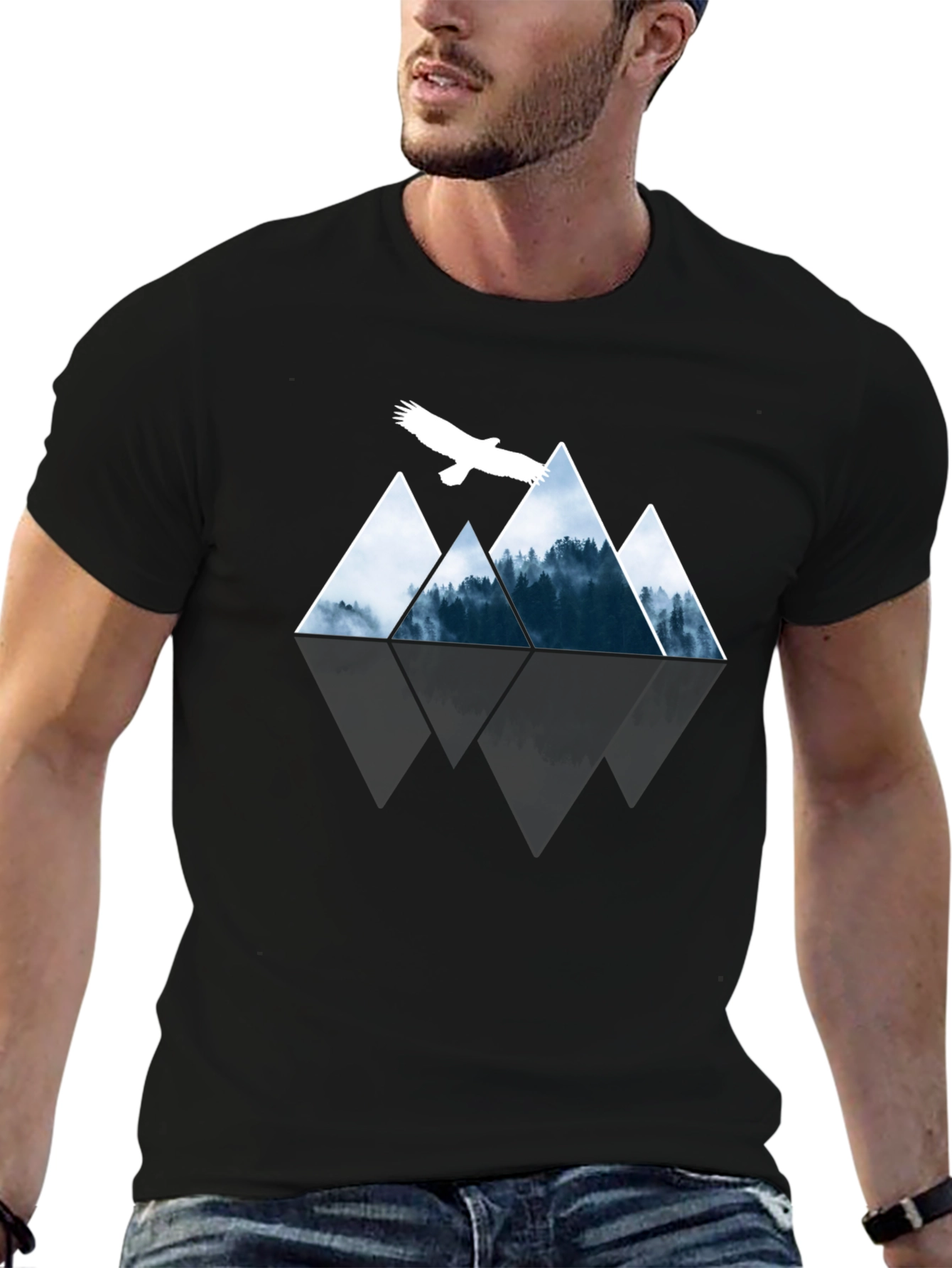 Mountain Eagle Graphic T-Shirt - Nature Inspired Tee