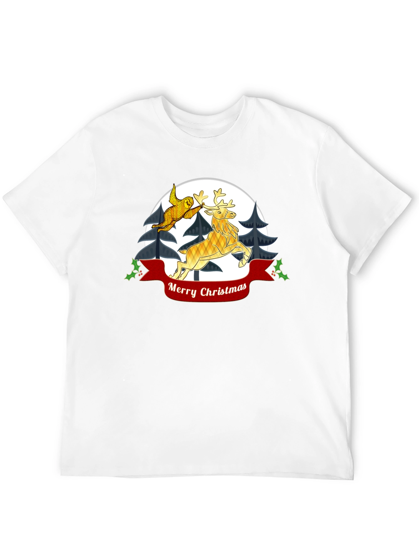 Festive Christmas Sloth and Reindeer T-Shirt