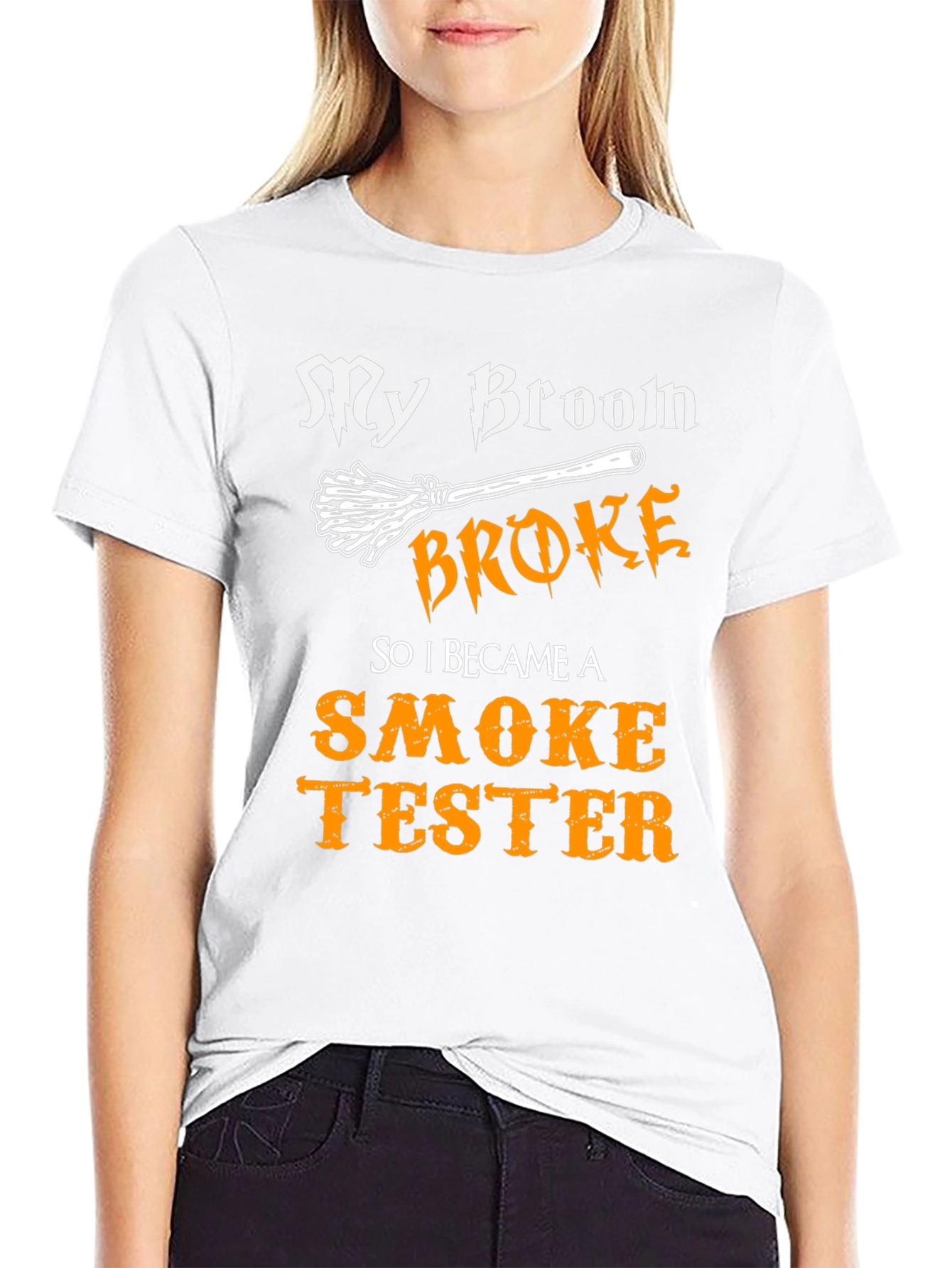 Funny Witch Broomstick Smoke Tester Graphic Tee