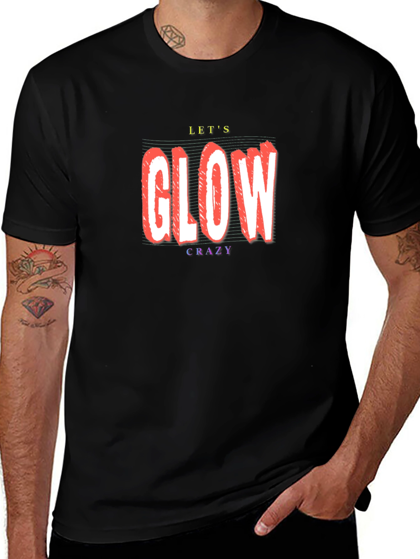 Lets Glow Crazy Black T-Shirt
