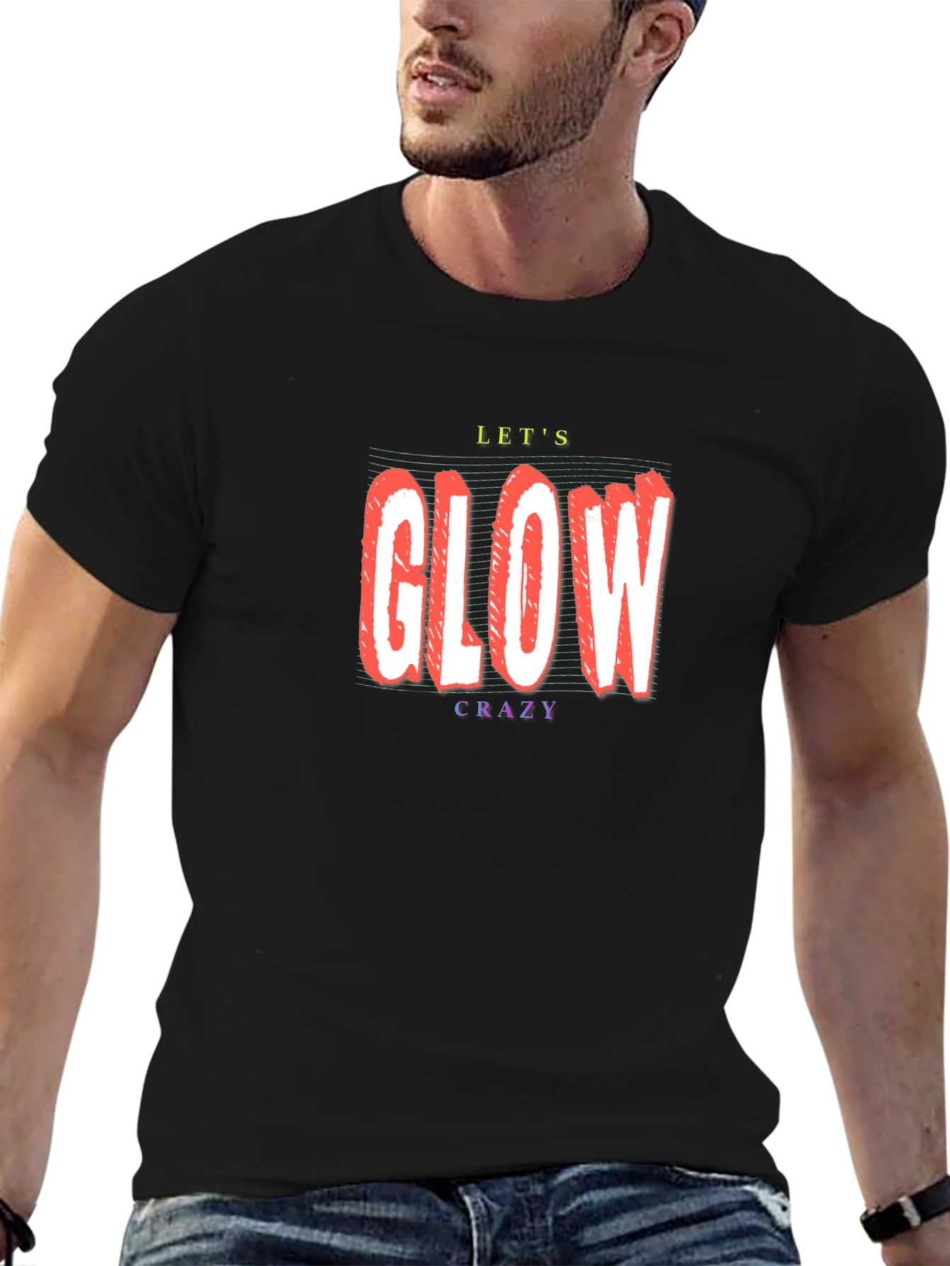 Lets Glow Crazy Black T-Shirt