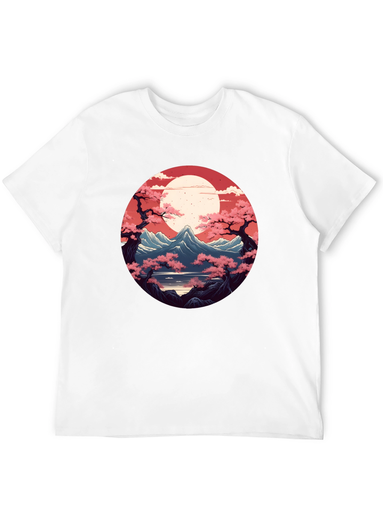 Japanese Mountain View Graphic Tee - Black