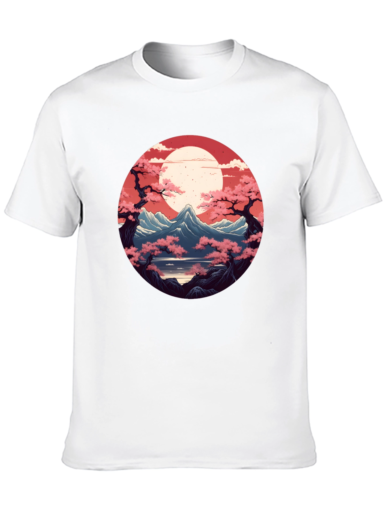 Japanese Mountain View Graphic Tee - Black