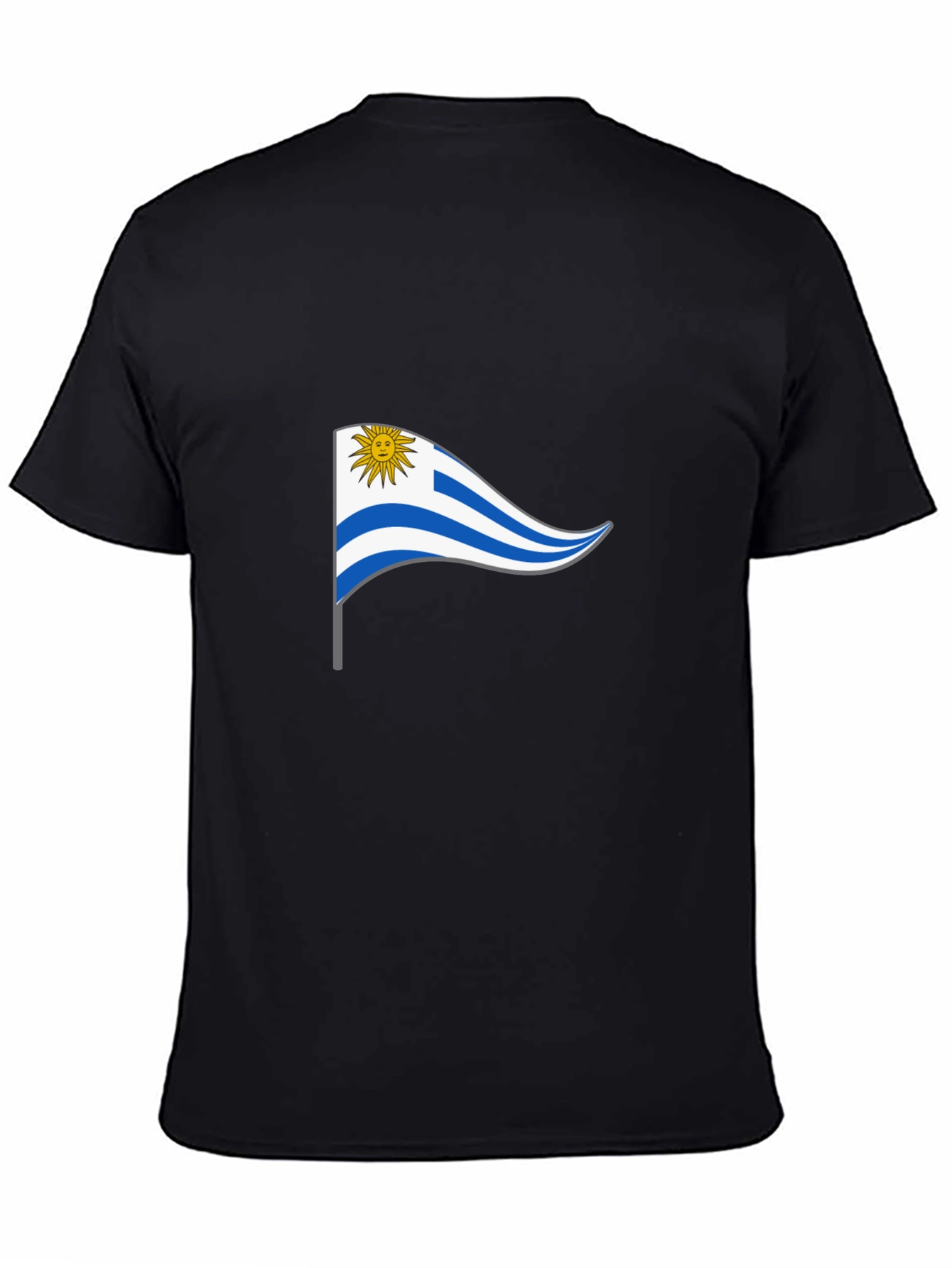 Uruguay Flag T-Shirt - Black Casual Wear
