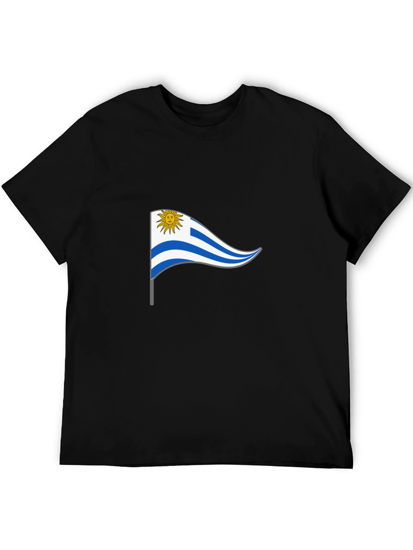 Uruguay Flag T-Shirt - Black Casual Wear