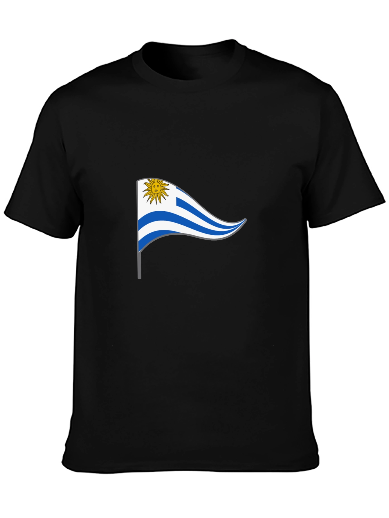 Uruguay Flag T-Shirt - Black Casual Wear