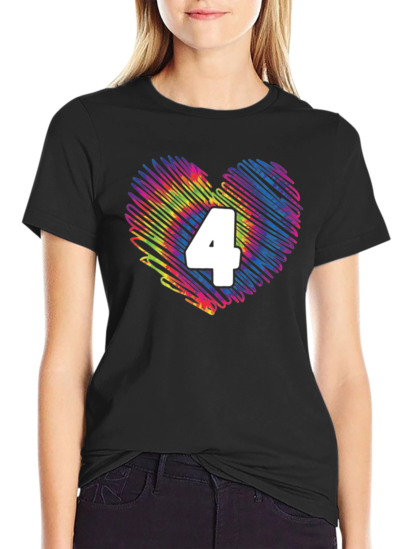 Heart 4 T-Shirt - Birthday Number Four Tee