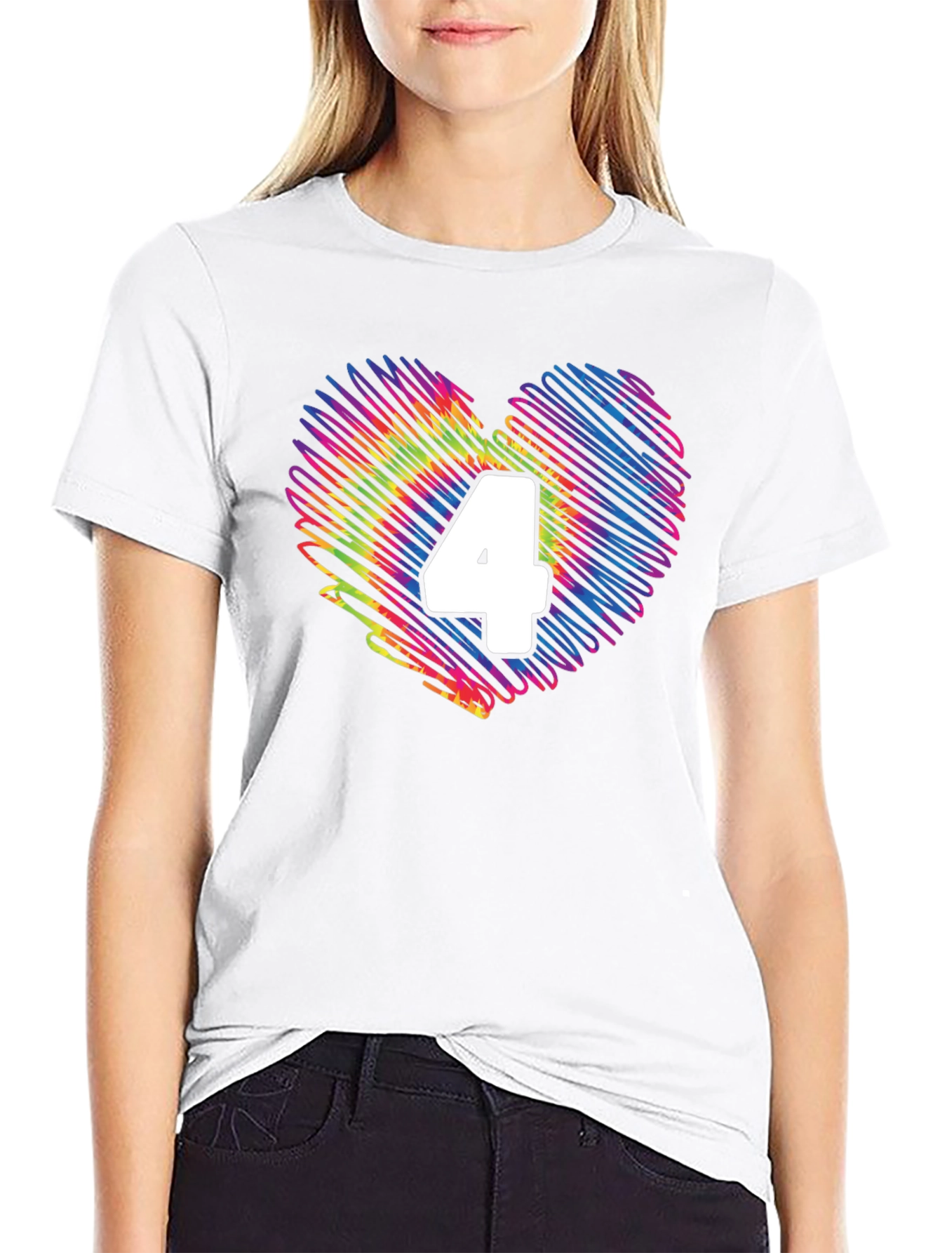 Heart 4 T-Shirt - Birthday Number Four Tee