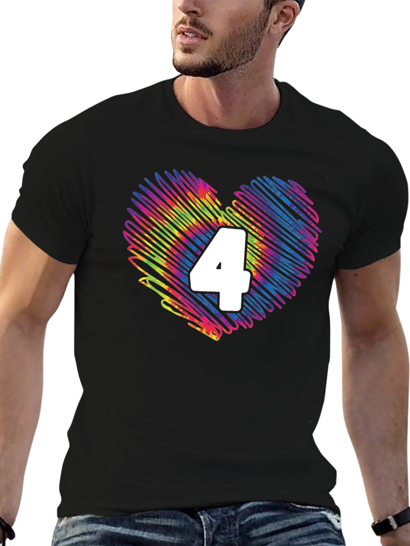 Heart 4 T-Shirt - Birthday Number Four Tee