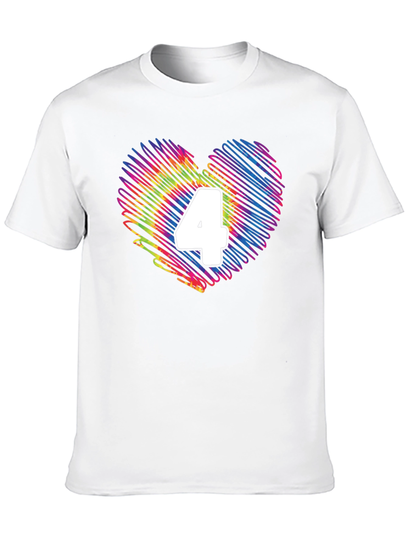 Heart 4 T-Shirt - Birthday Number Four Tee