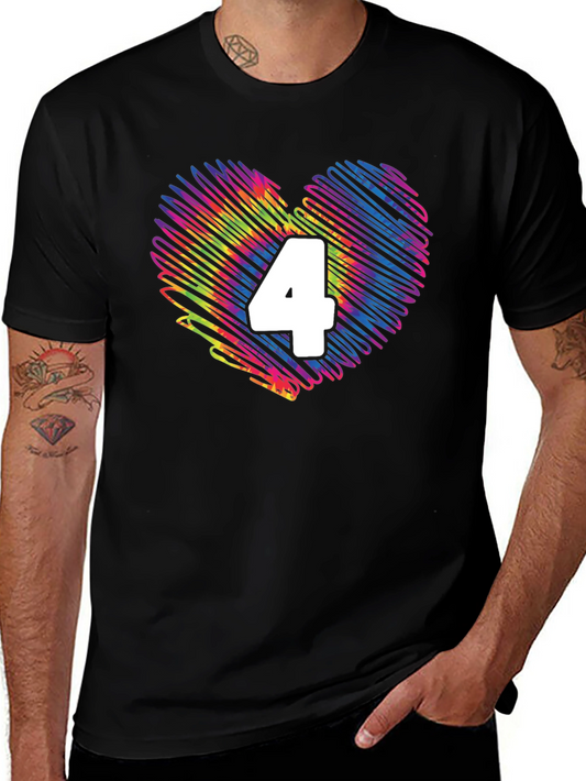 Heart 4 T-Shirt - Birthday Number Four Tee