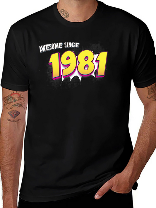 Awesome Since 1981 Black Graphic T-Shirt