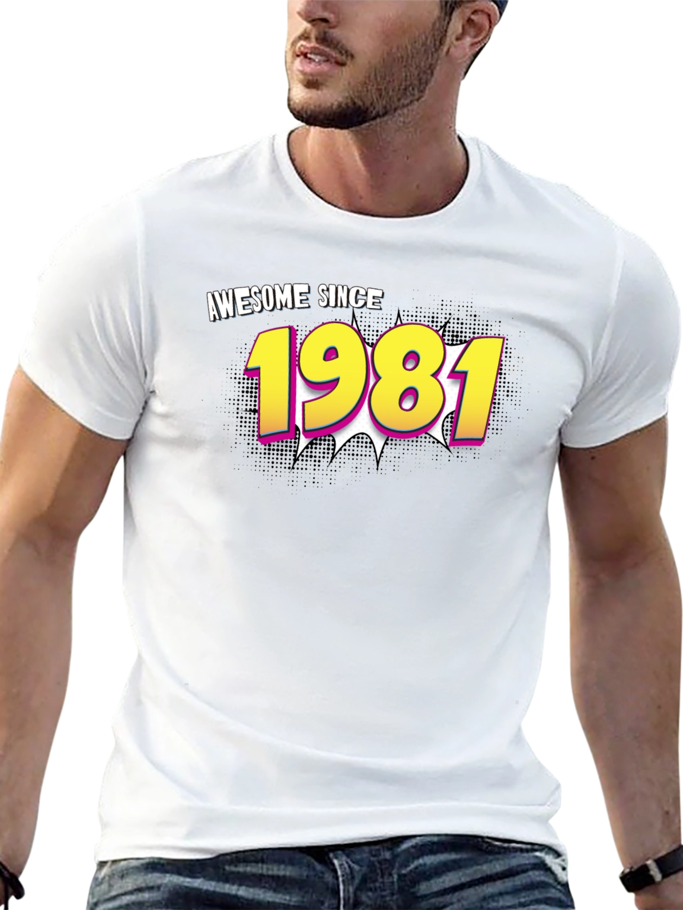 Awesome Since 1981 Black Graphic T-Shirt