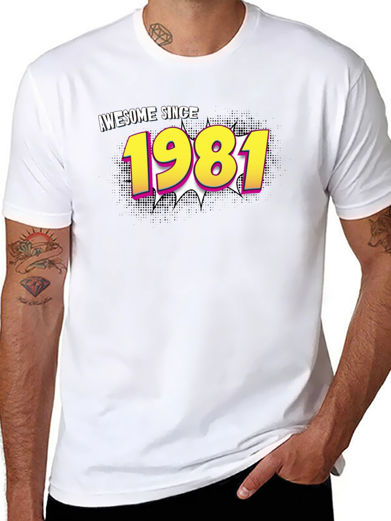 Awesome Since 1981 Black Graphic T-Shirt