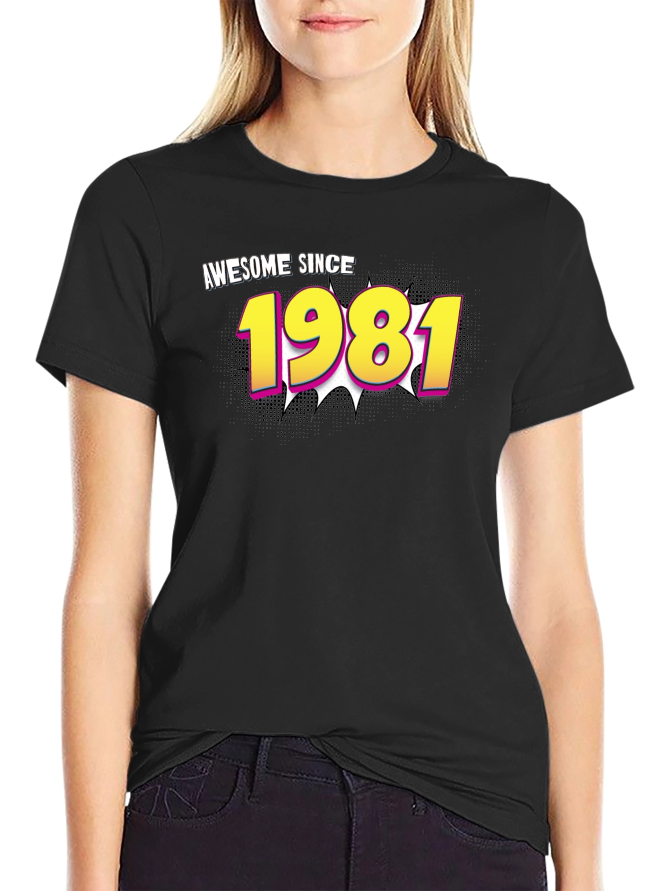Awesome Since 1981 Black Graphic T-Shirt