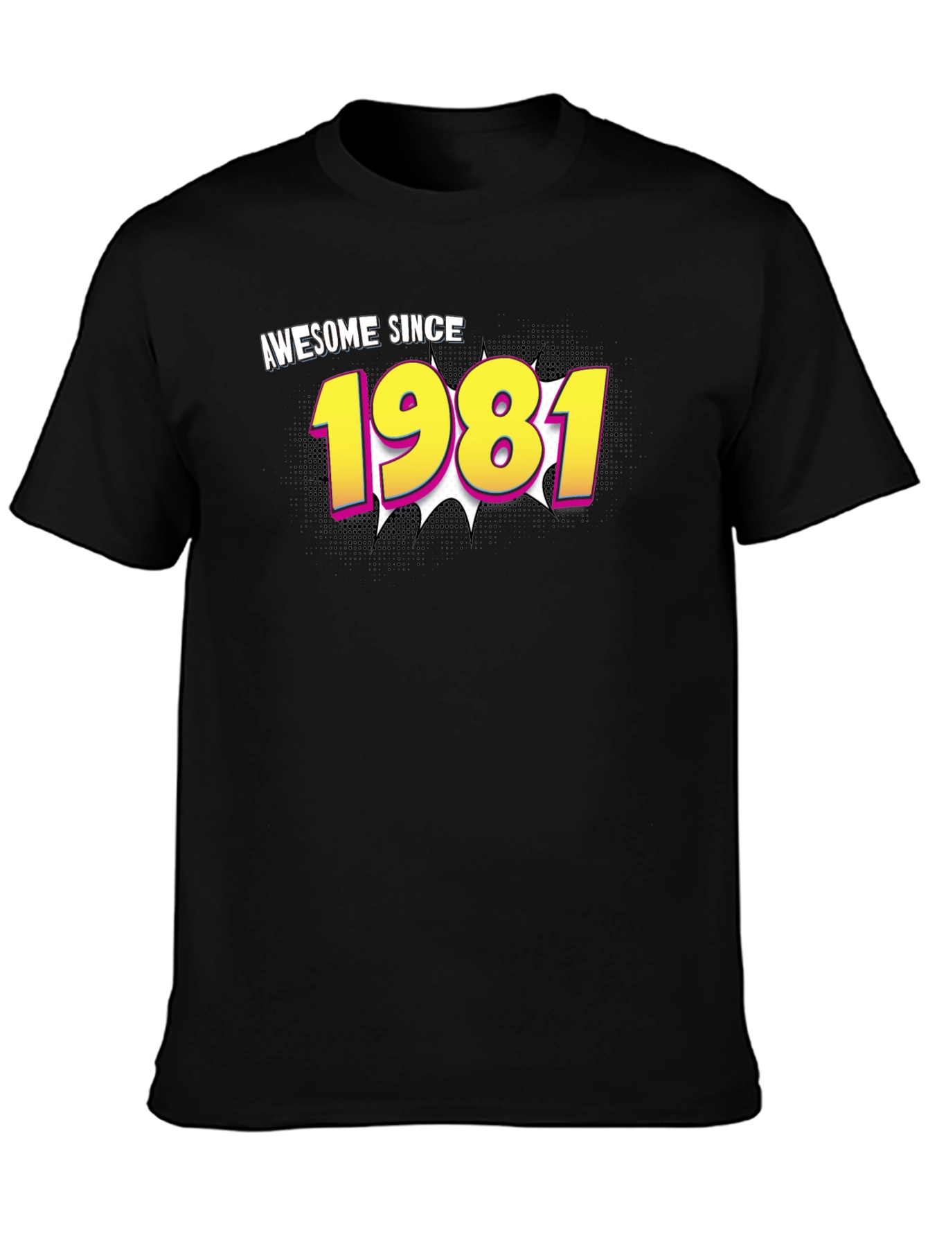 Awesome Since 1981 Black Graphic T-Shirt
