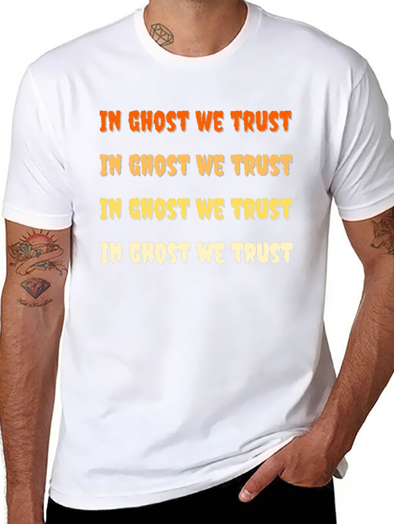 In Ghost We Trust Halloween Black T-Shirt