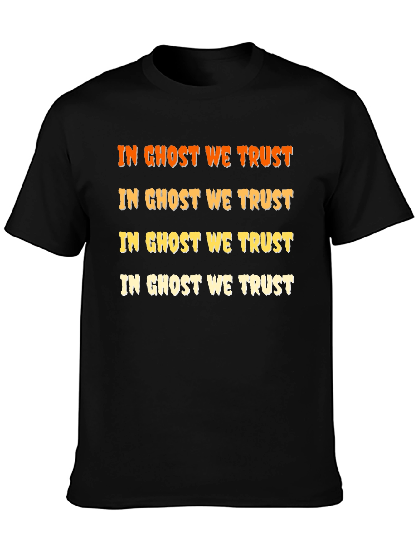 In Ghost We Trust Halloween Black T-Shirt