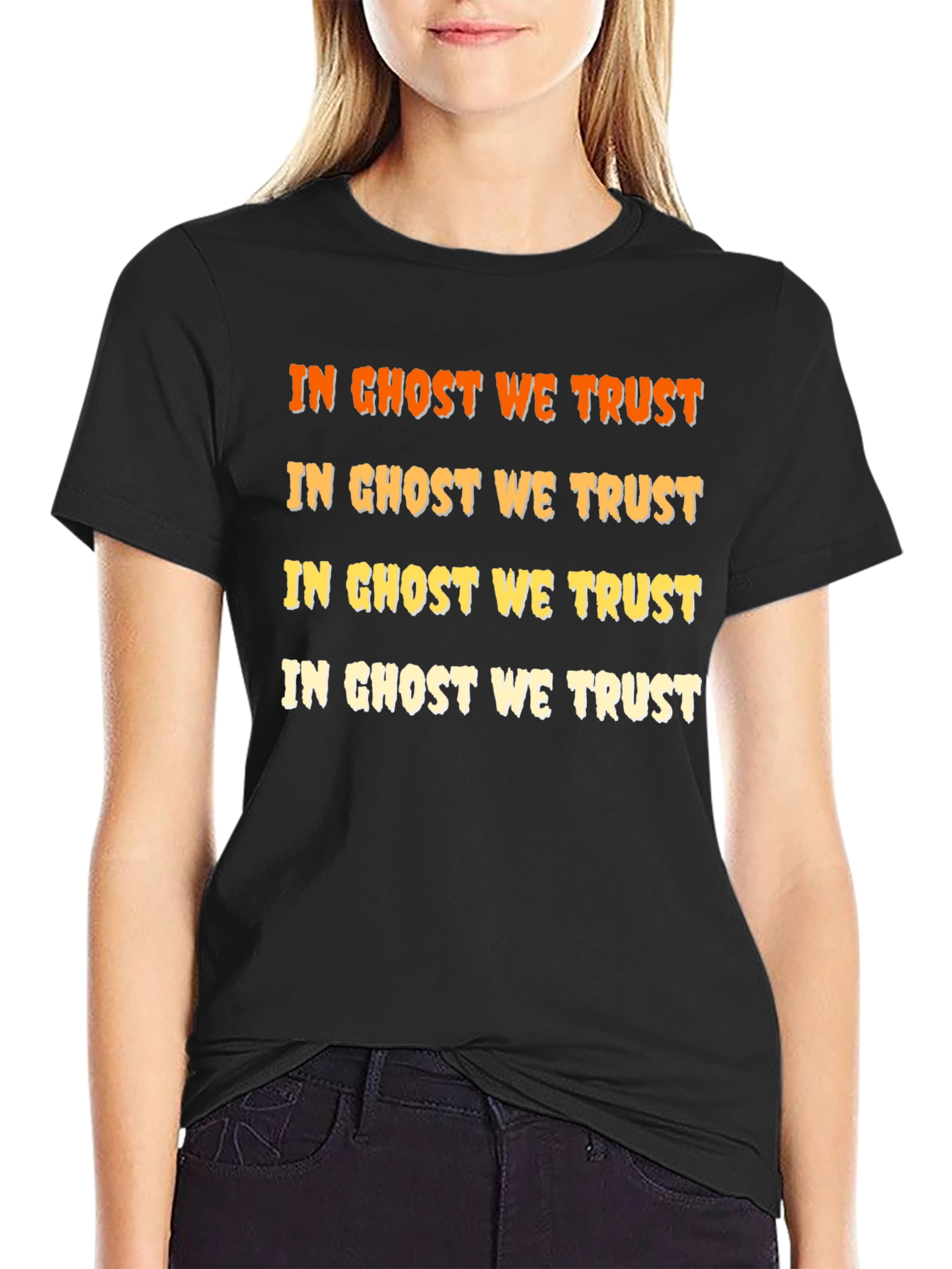 In Ghost We Trust Halloween Black T-Shirt