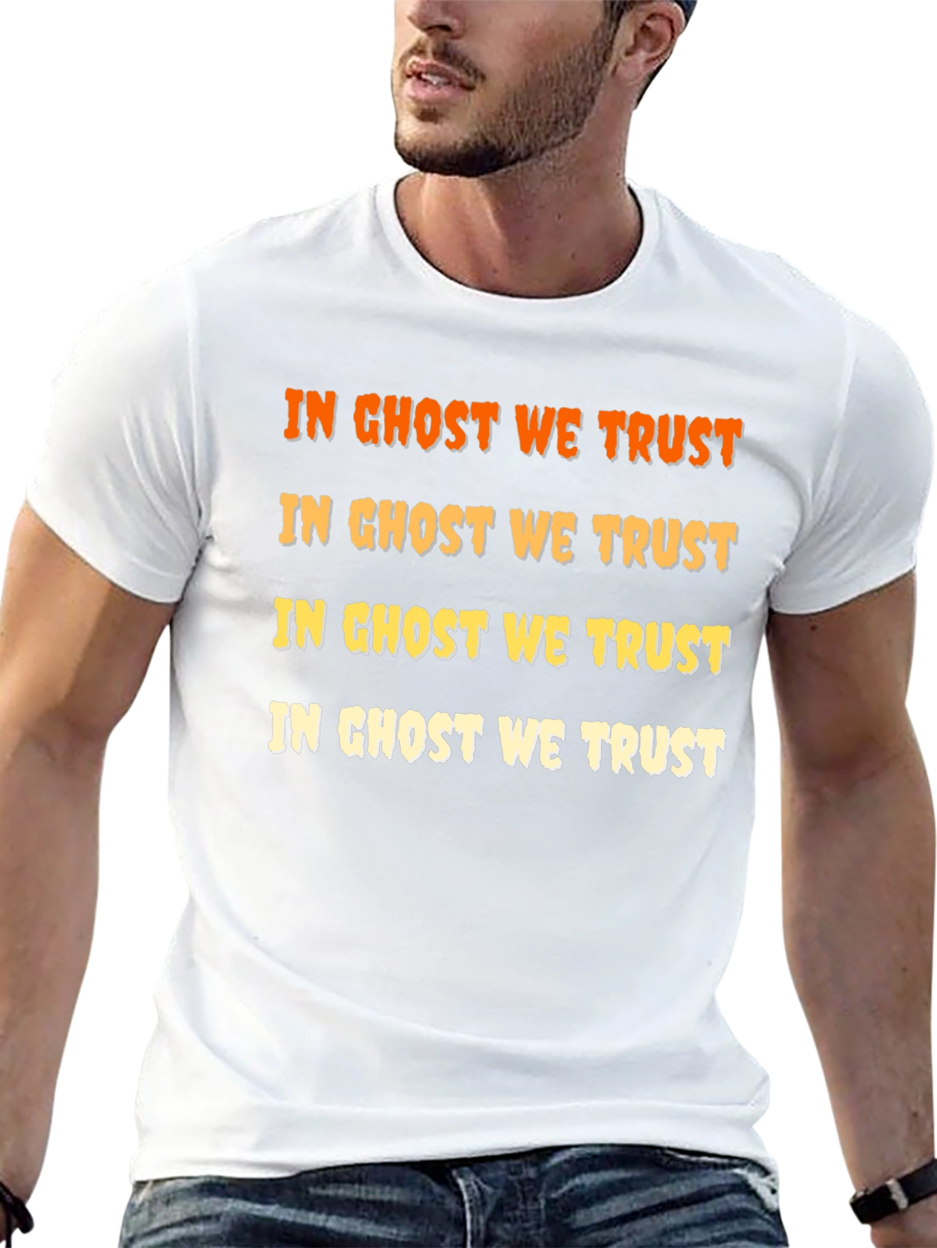 In Ghost We Trust Halloween Black T-Shirt