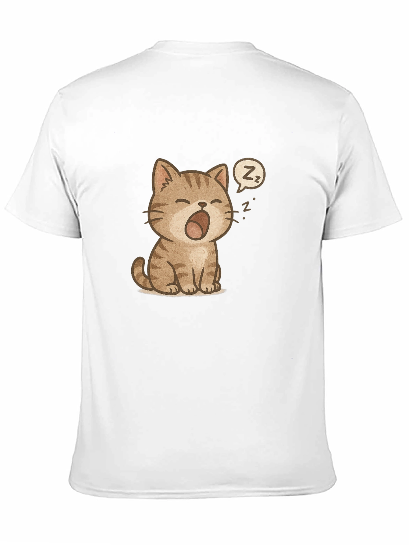 Cute Sleeping Cat Graphic Black T-Shirt