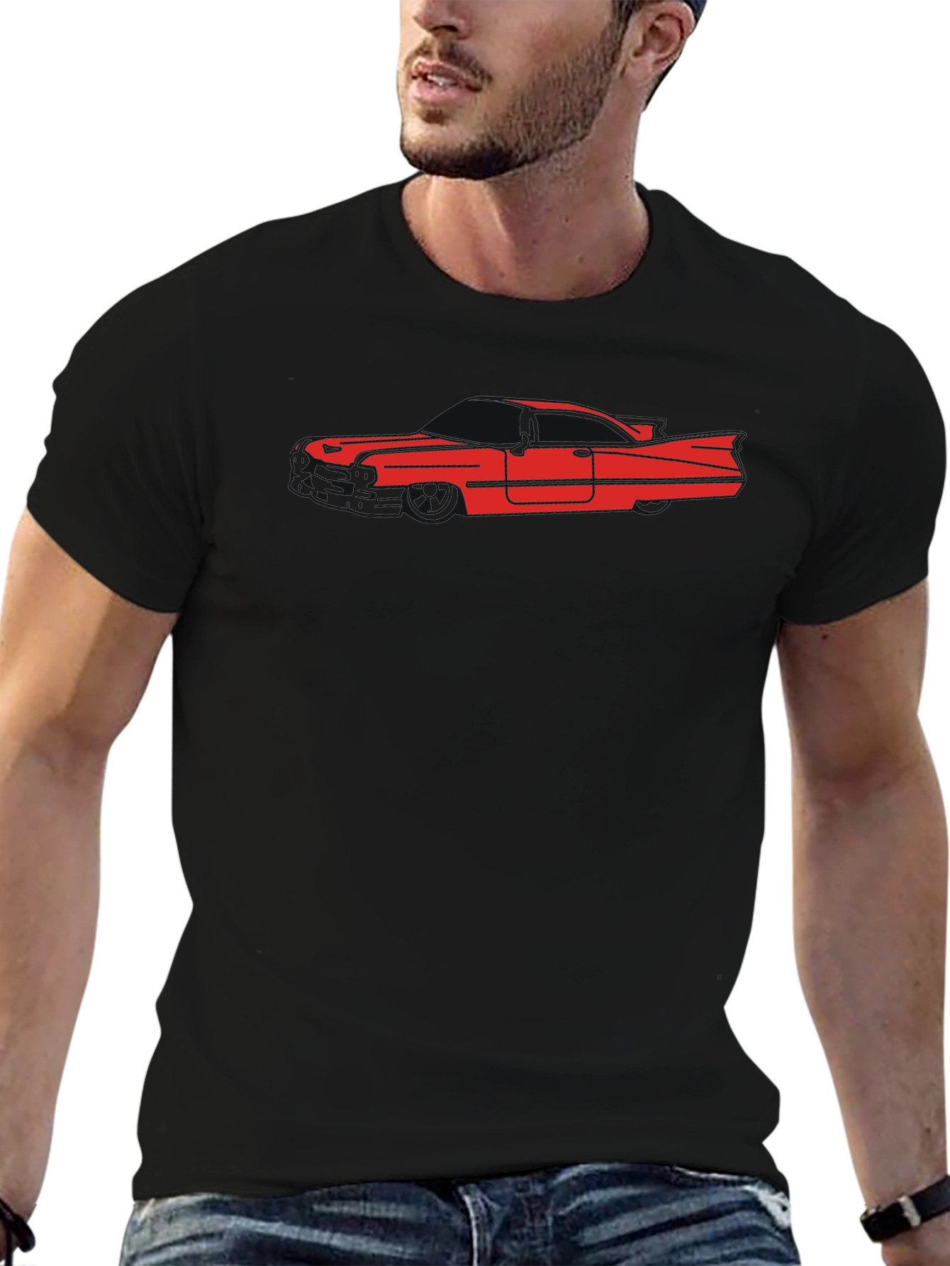 Classic Car Silhouette T-Shirt - Black