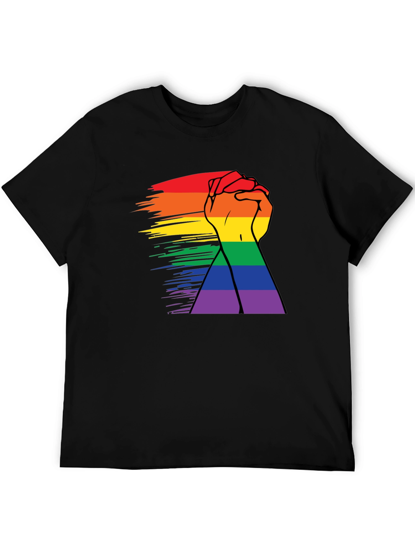 Pride Rainbow Hands Black T-Shirt