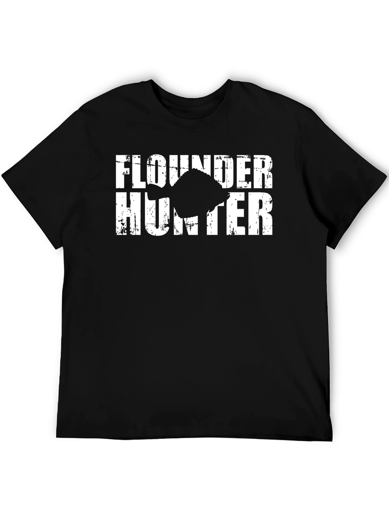 Flounder Hunter Black Graphic Tee