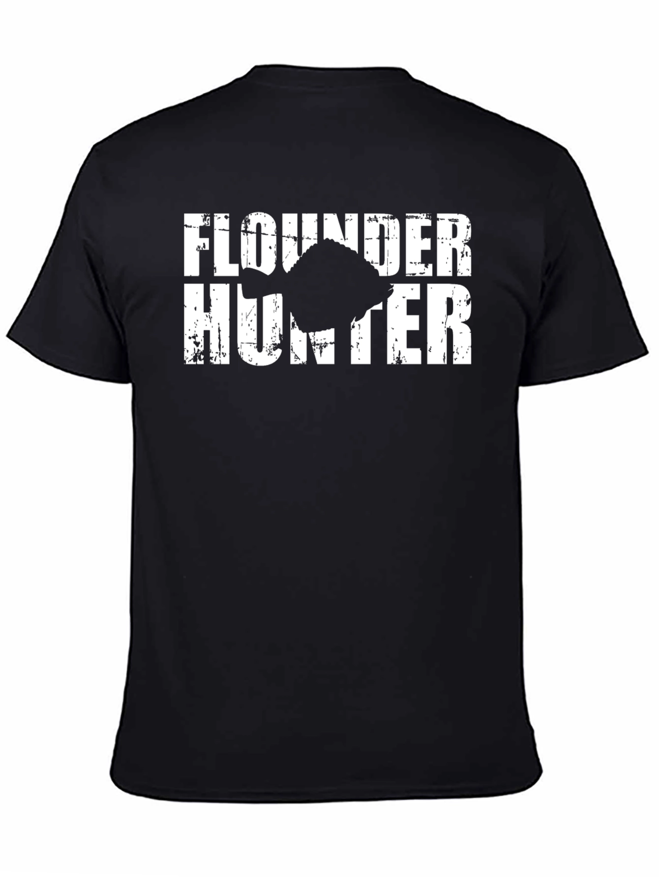 Flounder Hunter Black Graphic Tee