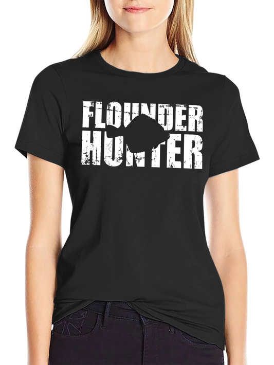 Flounder Hunter Black Graphic Tee
