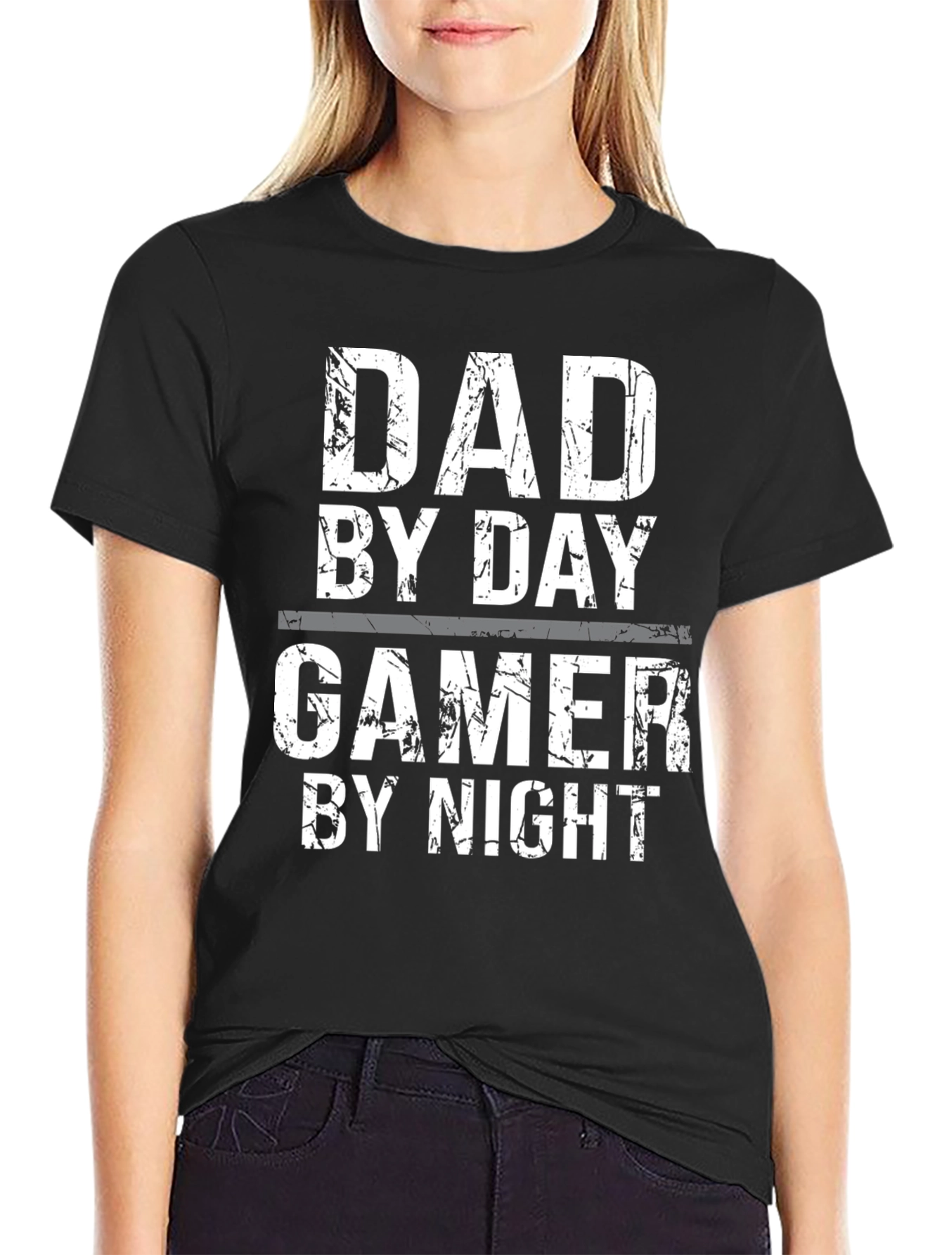 Dad By Day Gamer By Night Black Graphic T-Shirt