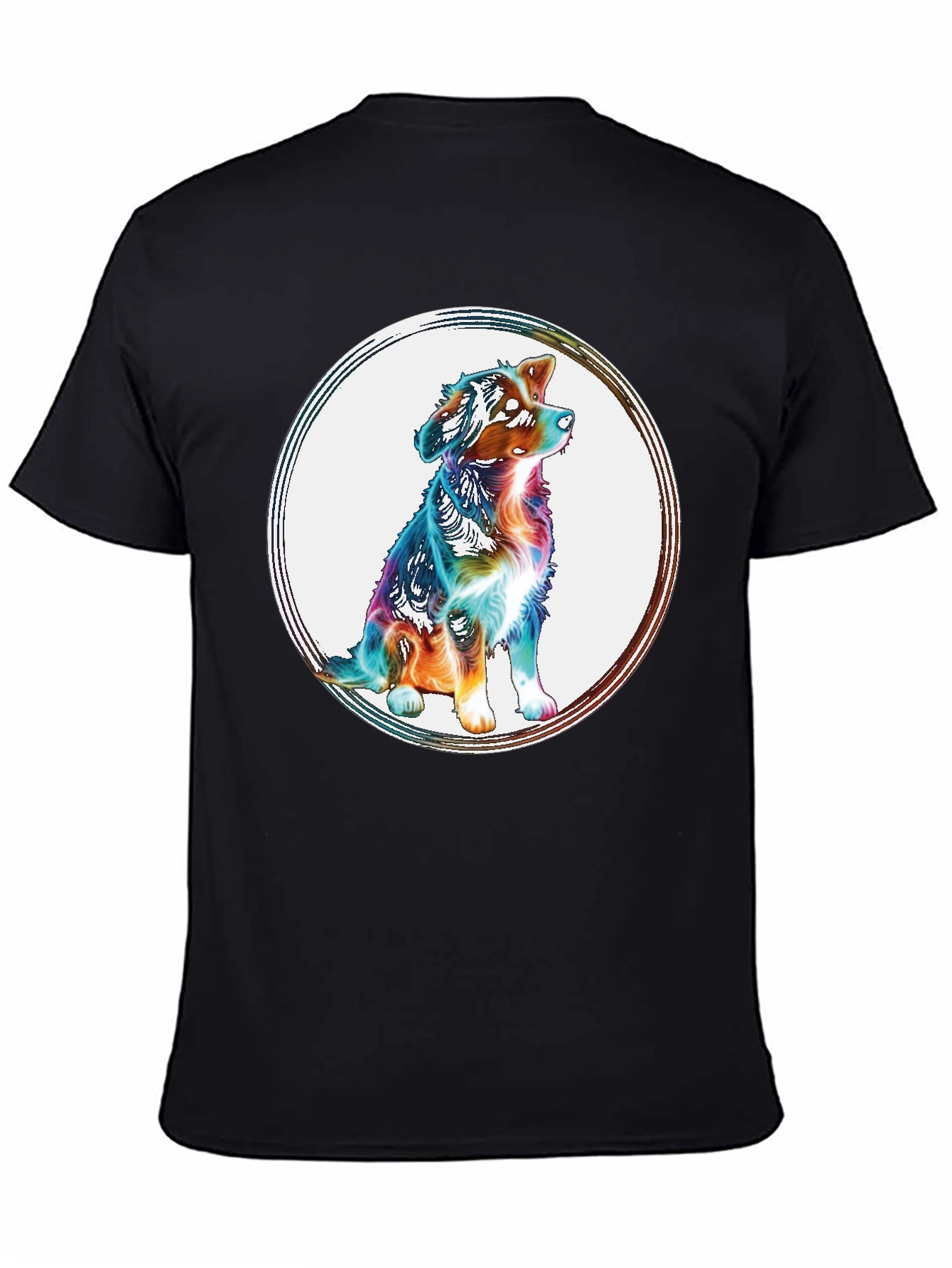 Dog Circle Graphic Tee - Mens Black T-Shirt