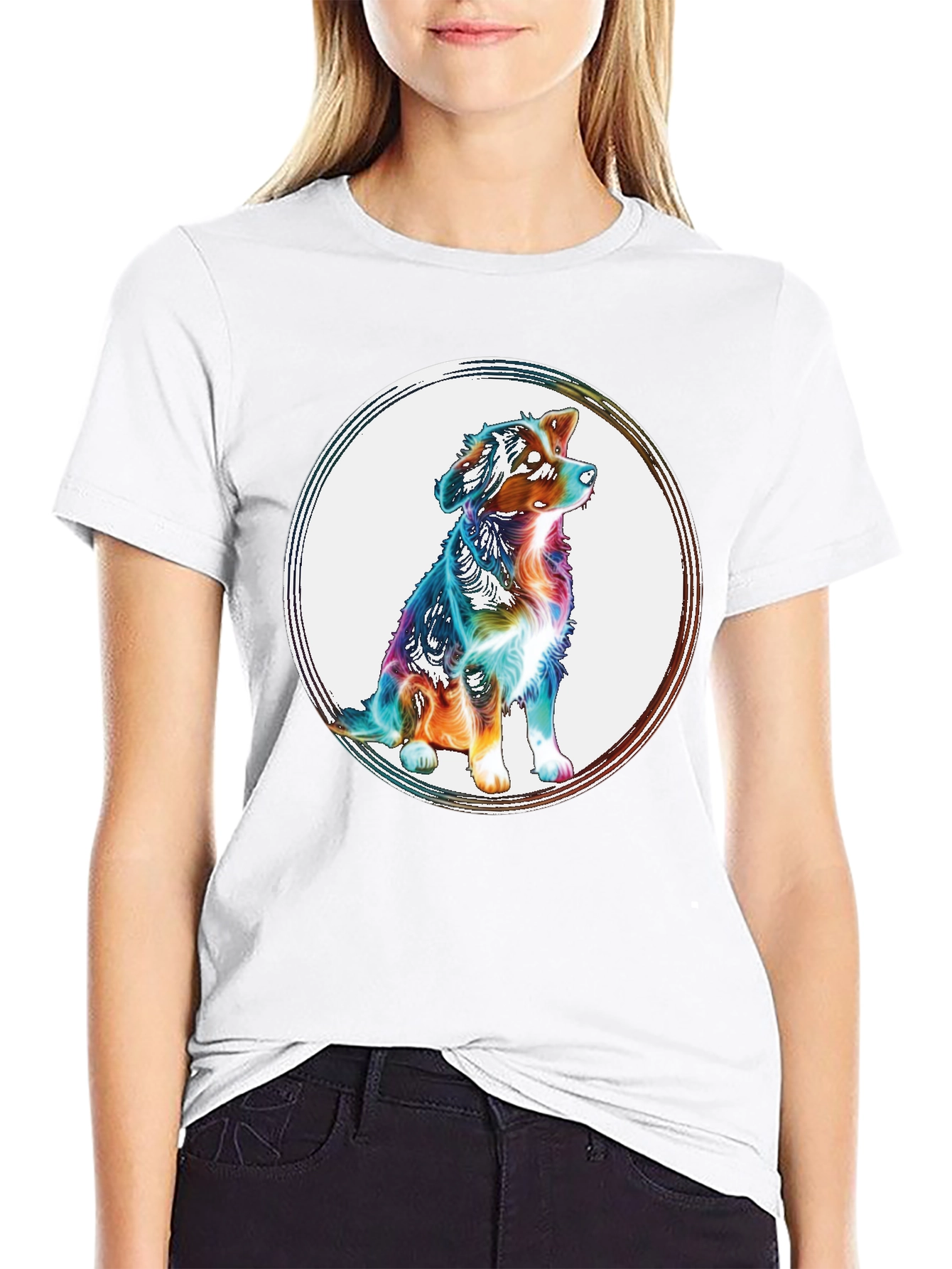Dog Circle Graphic Tee - Mens Black T-Shirt