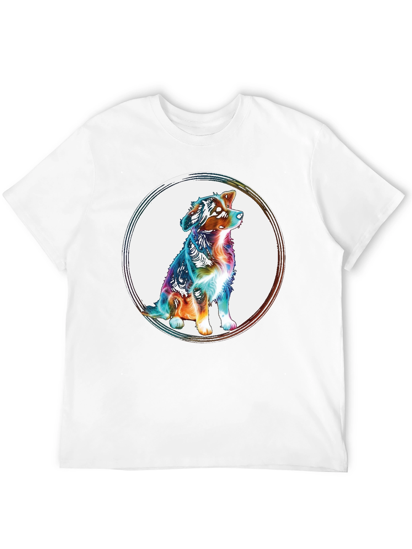 Dog Circle Graphic Tee - Mens Black T-Shirt