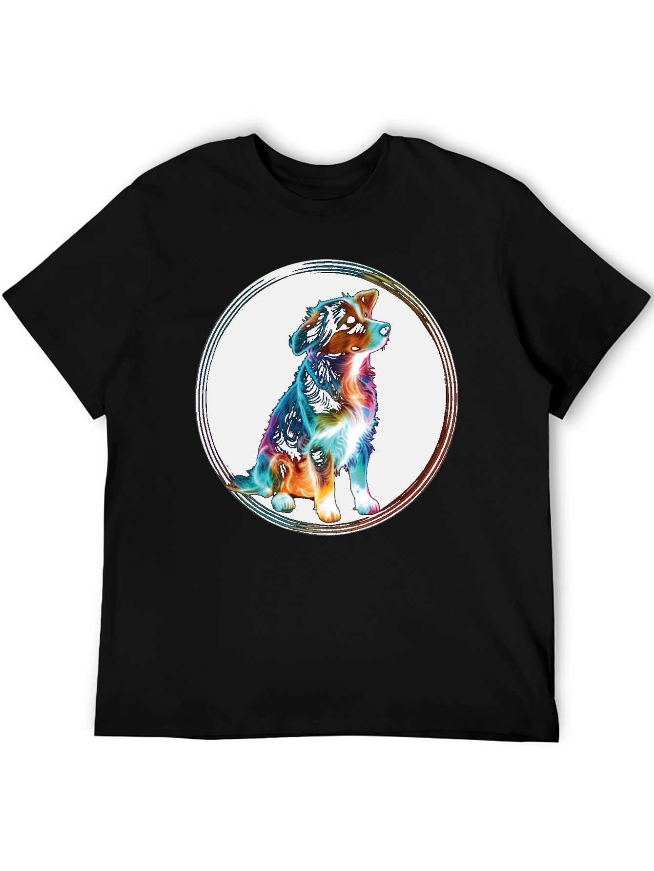 Dog Circle Graphic Tee - Mens Black T-Shirt