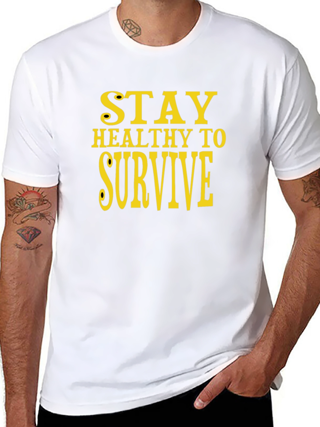 Stay Healthy to Survive Black T-Shirt
