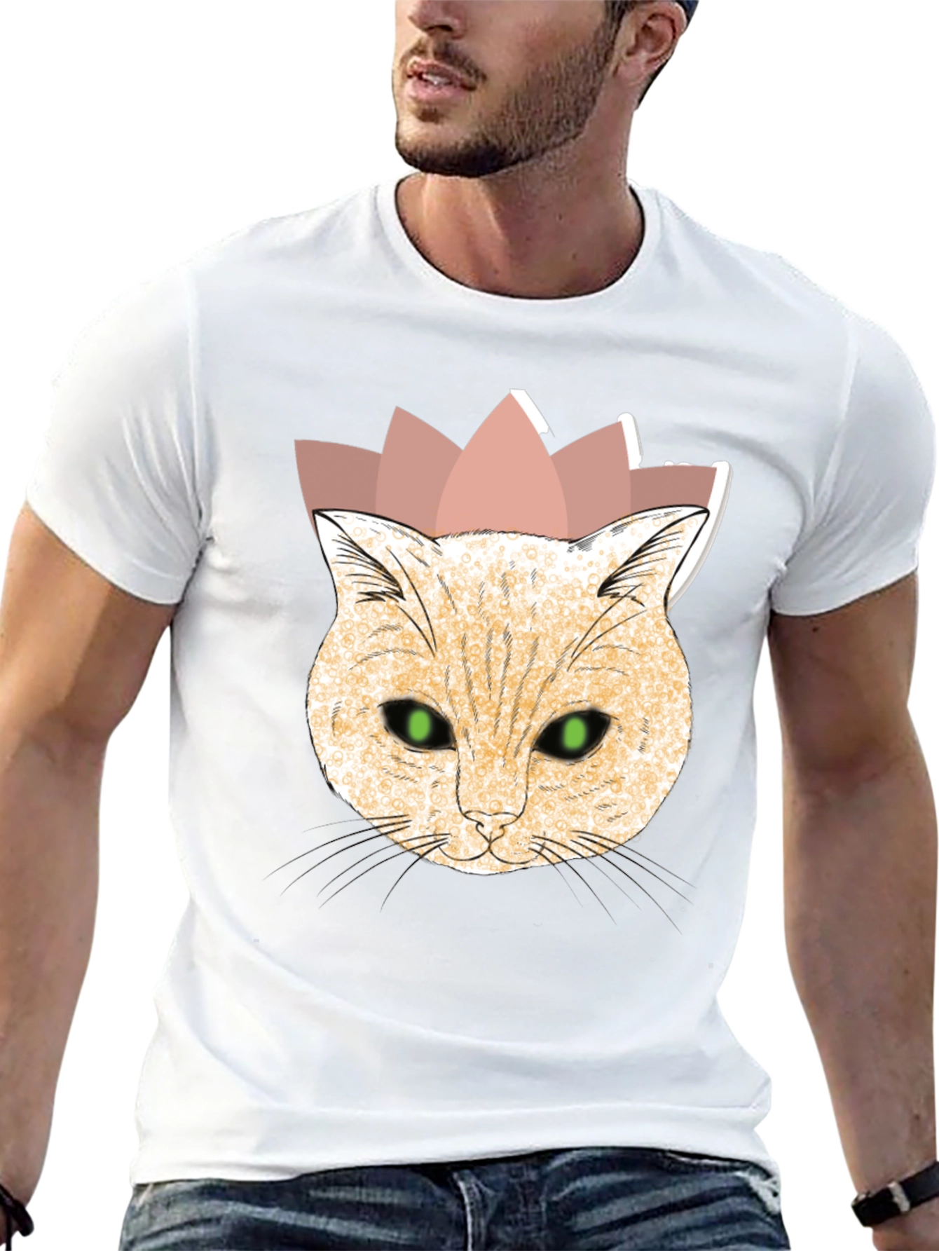 Cat King T-Shirt - Black Cotton Tee