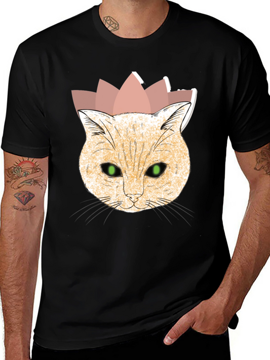 Cat King T-Shirt - Black Cotton Tee