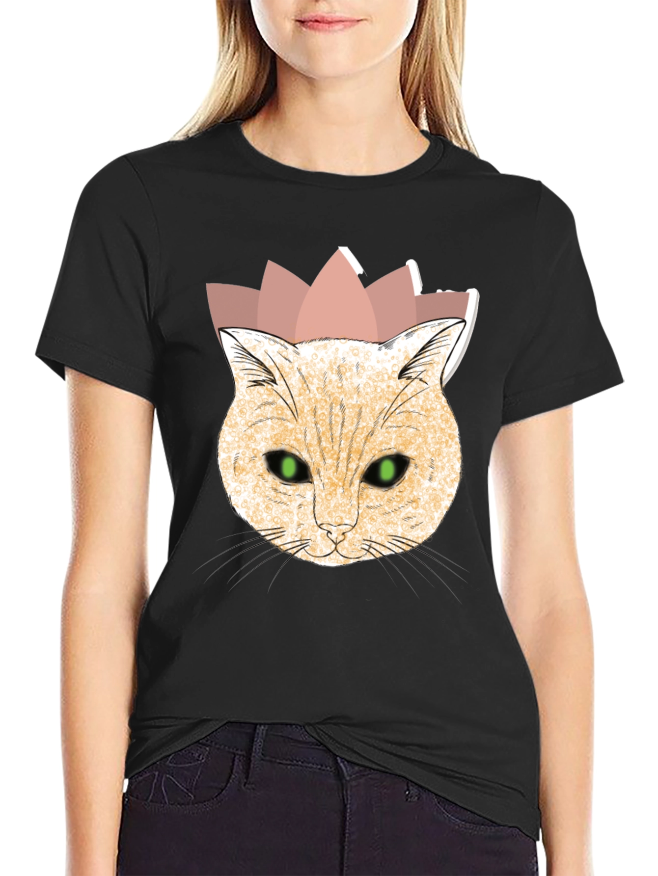 Cat King T-Shirt - Black Cotton Tee