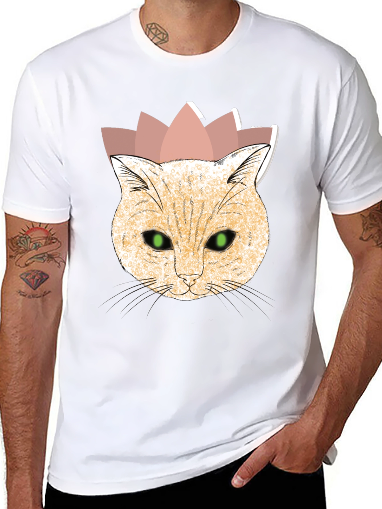 Cat King T-Shirt - Black Cotton Tee