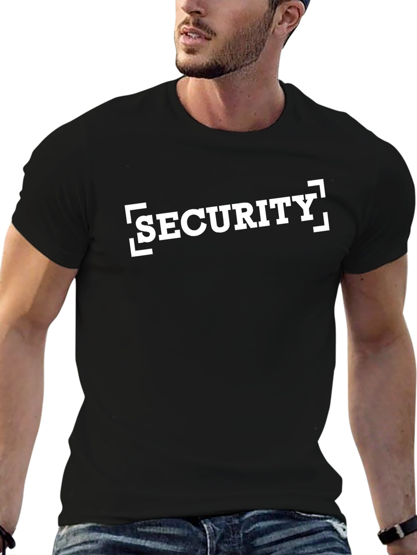 Security Graphic T-Shirt - Black Cotton Tee