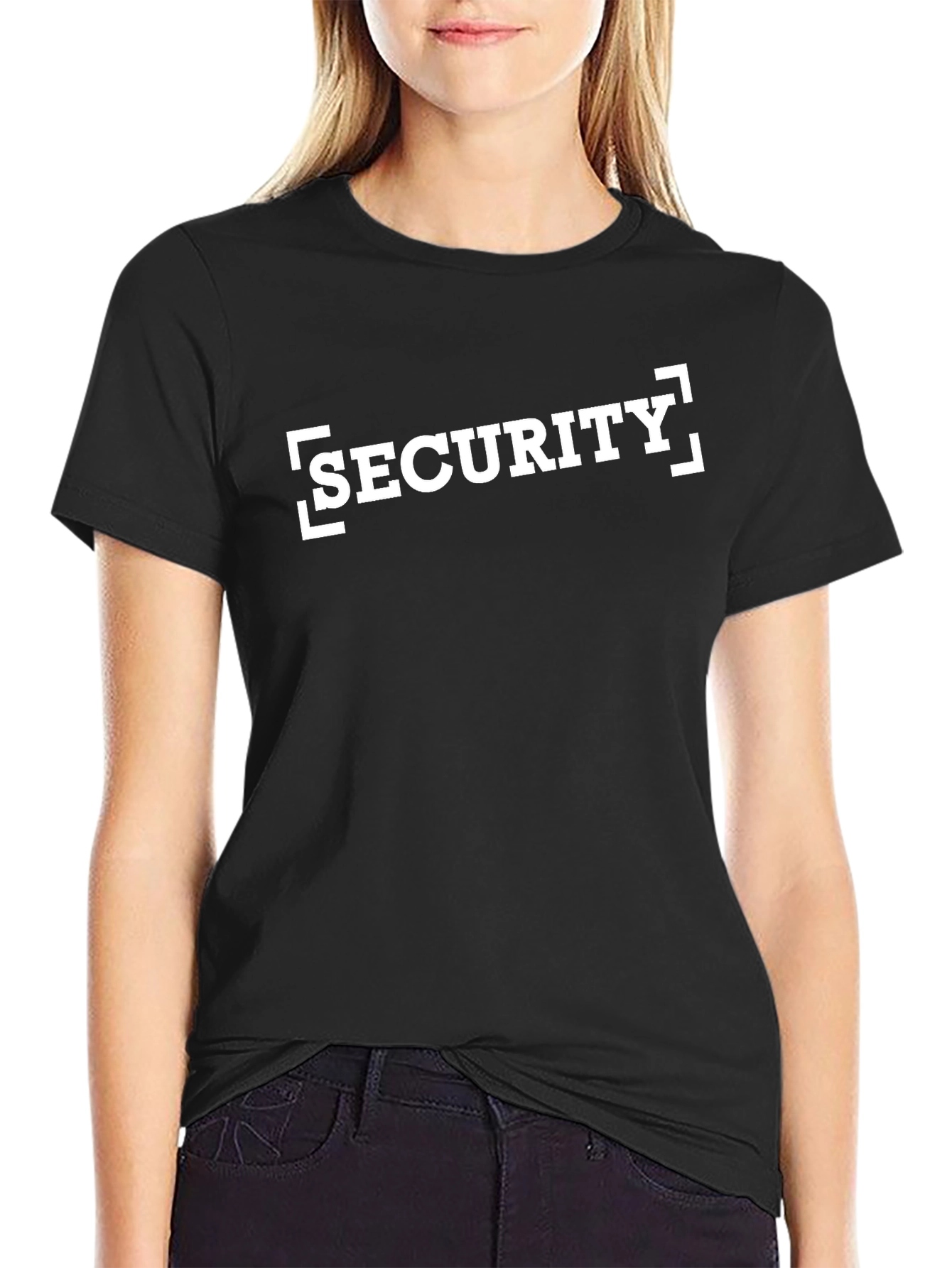 Security Graphic T-Shirt - Black Cotton Tee