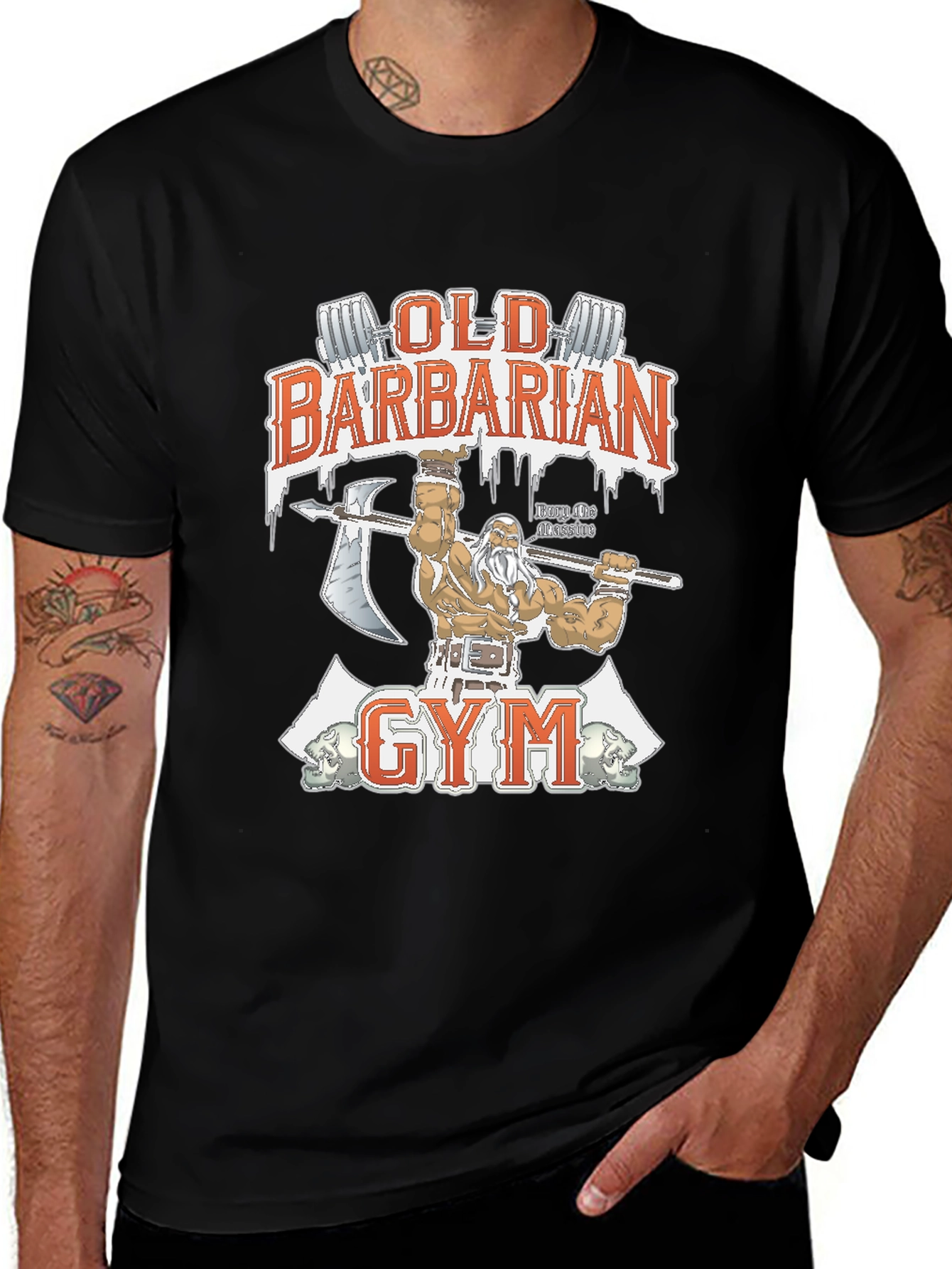 Old Barbarian Gym Black T-Shirt