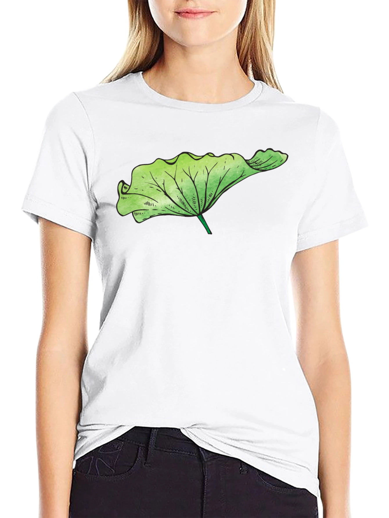 Leaf Graphic Black T-Shirt - Nature Inspired Fashion