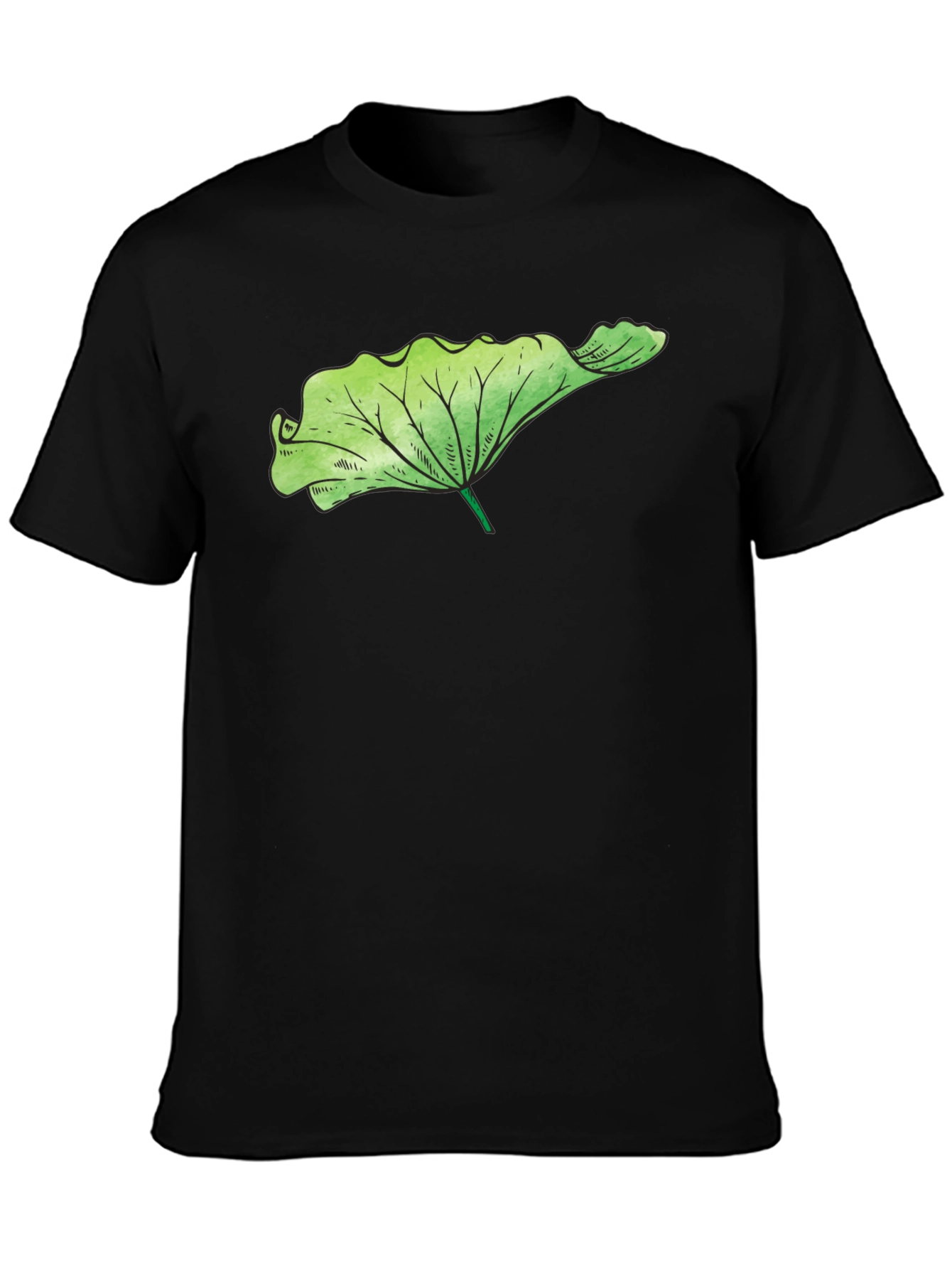 Leaf Graphic Black T-Shirt - Nature Inspired Fashion